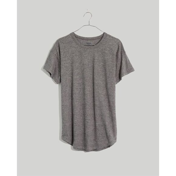 Madewell Tops Madewell Whisper Cotton Rib Crewneck Tee in Heather Iron Size M - Picture 1 of 9